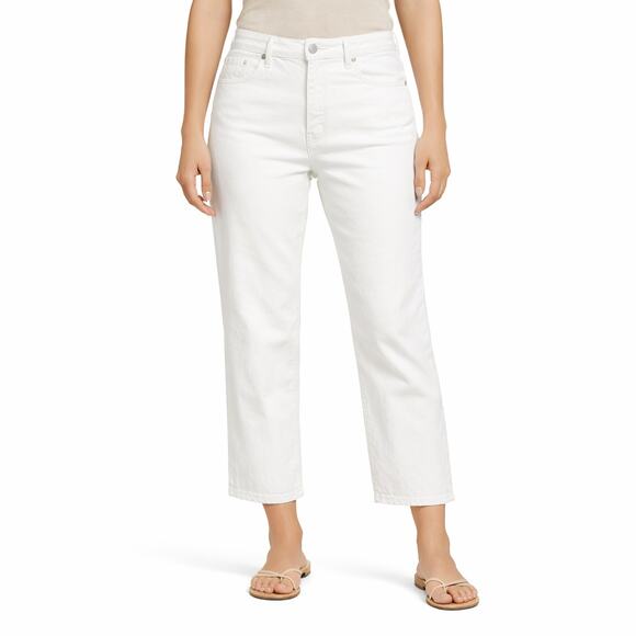 LOFT Pants - Loft High Rise The Slim Cropped White Jeans Size 33 Petite (16 Petite)